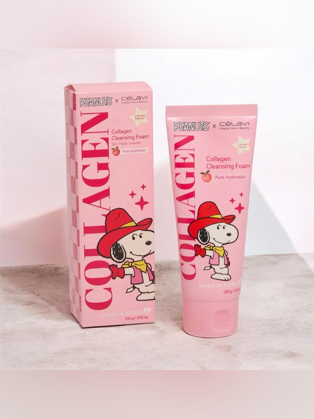 New Célavi Peanuts Collagen Cleansing Foam Face Wash
